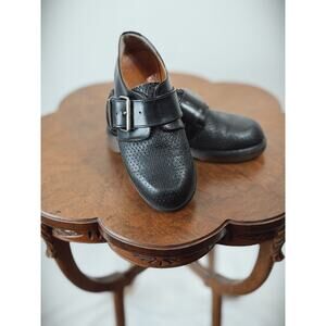 Dr. Martens Black Leather MIE England Buckle Loafer US Women's 7 Men's 6 #0017